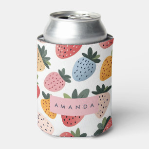 Porta-lata Padrão de morango de Fruta branca personalizado