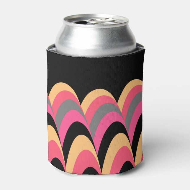 Porta-lata Padrão de Na moda preto cor-de-rosa (Can Front)