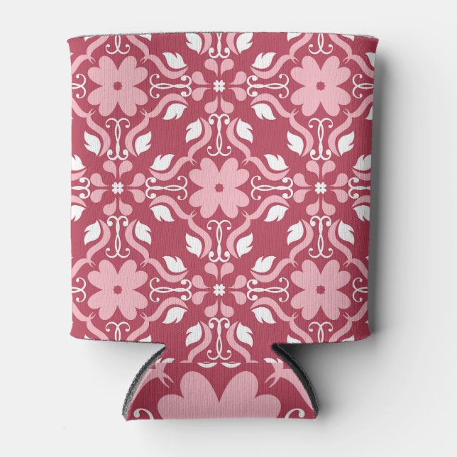 Porta-lata Padrão de papel de parede verde bege e perfeito. (Frente)