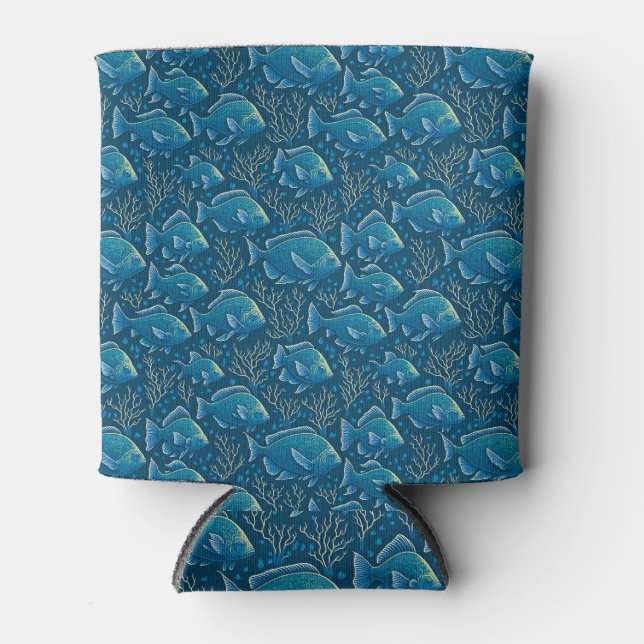 Porta-lata Padrão de Peixe Azul (Frente)