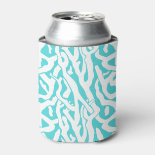 Porta-lata Padrão de recifes de coral de praia Azul branco n