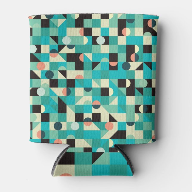 Porta-lata Padrão de safra com triângulos e círculos. (Frente)