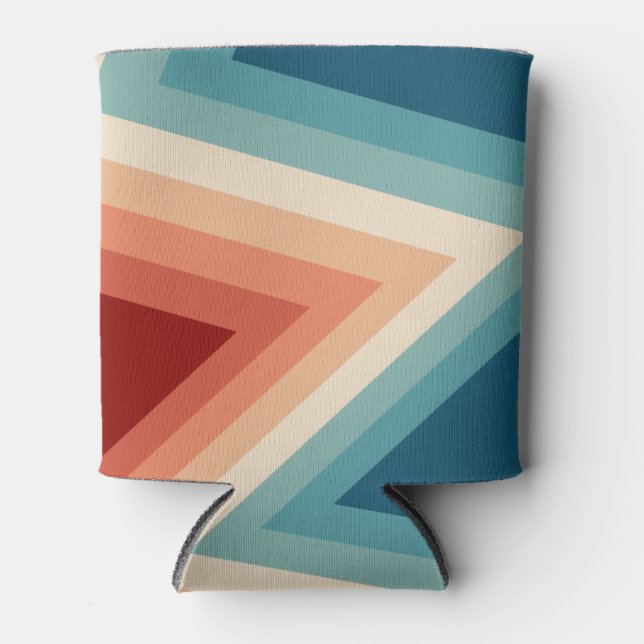 Porta-lata Padrão de Stripes Retroativas 70s (Frente)