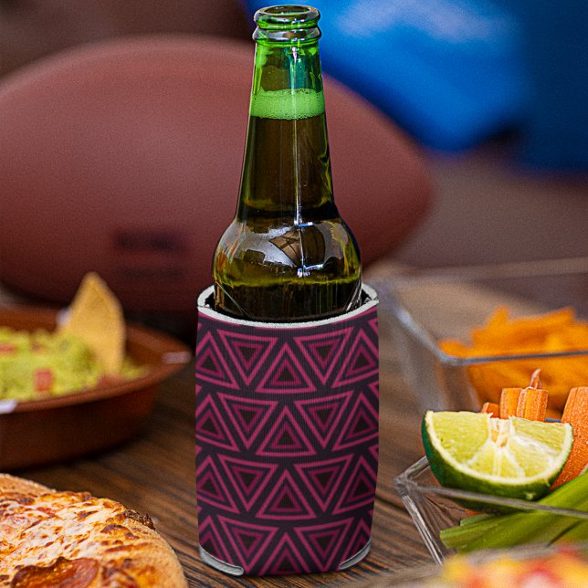 Porta-lata Padrão de Triângulos Rosa (Pink Triangle Geometric Pattern )