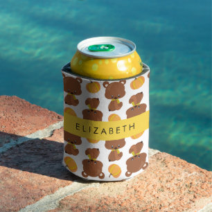 Porta-lata Padrão De Ursos, Ursos Bonitos, Abóbora, Seu Nome