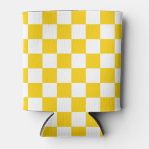Porta-lata Padrão de Verificação Branco Amarelo