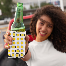 Porta-lata Padrão de Xadrez Amarelo