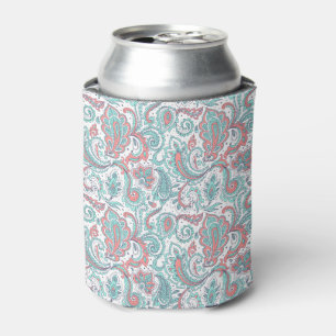 Porta-lata Padrão decorativo ciano-rosa belo-vírgula