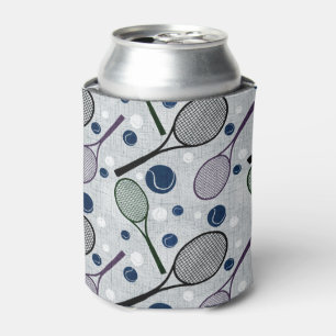 Porta-lata Padrão desportivo para fãs de tênis.