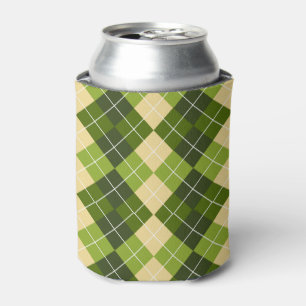 Porta-lata Padrão Elegante de Argyle em Diamante Verde e Amar