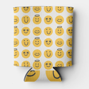 Porta-lata Padrão Emoji Feliz Desenhado Pela Mão