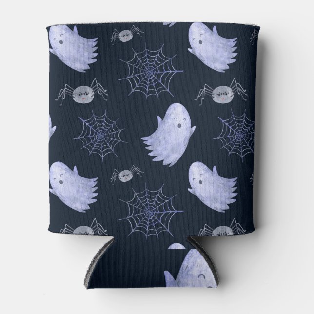 Porta-lata Padrão Engraçado de Halloween de Aranha Fantasma. (Frente)