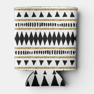 Porta-lata Padrão Étnico Dourado negro