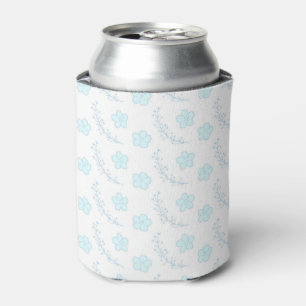 Porta-lata Padrão Floral Azul Simples Boho Festa Vintage