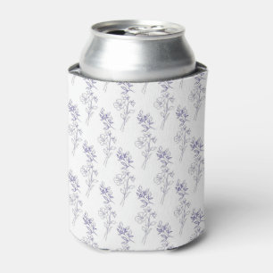 Porta-lata Padrão Floral Azul Simples Boho Vintage Festa