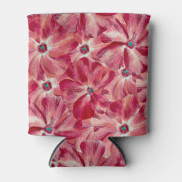 Porta-lata Padrão Floral de Aquarela Vermelha Moderna