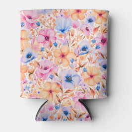 Porta-lata Padrão Floral de Flores Silvestres Coloridas em Aq