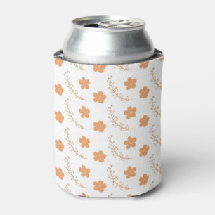 Porta-lata Padrão Floral Laranja Simples Boho Festa Vintage