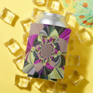 Porta-lata Padrão Floral Psicodélico Retro