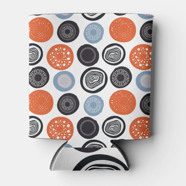 Porta-lata Padrão geométrico criativo e colorido. (Frente)