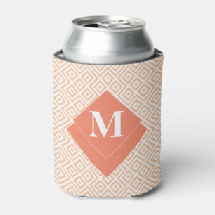 Porta-lata Padrão Grego Geométrico do Deco Laranja Monogram