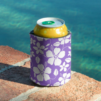 PORTA-LATA PADRÃO HAWAIIANO HULA (HIBÍSCUS) EM ROXO CLARO
