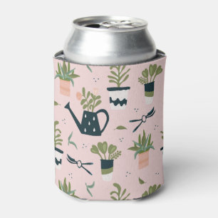 Porta-lata Padrão Impresso de Jardinagem Rosa Caprichoso