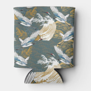 Porta-lata Padrão Japonês De Vintage Crane Birds