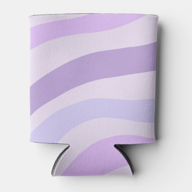 Porta-lata Padrão Líquido de Stripe abstrato púrpura azul esm (Frente)