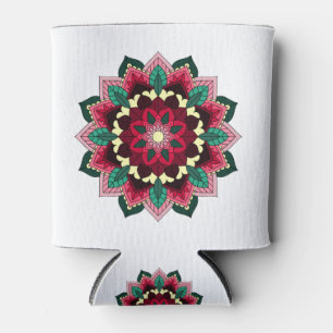 Porta-lata Padrão Mandala 02 em rosa profundo