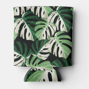 Porta-lata Padrão Negro Exótico Monstera Leaf