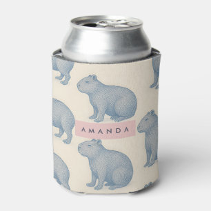 Porta-lata Padrão Personalizado de Capivara Fofo Minimalista