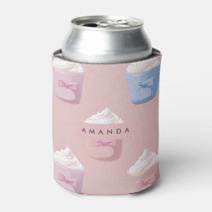 Porta-lata Padrão Personalizado de Cupcake Pastel Caprichoso
