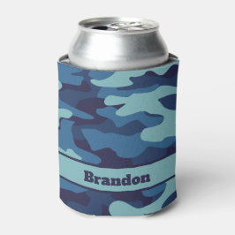 Porta-lata Padrão Personalizado Legal da Camuflagem Azul