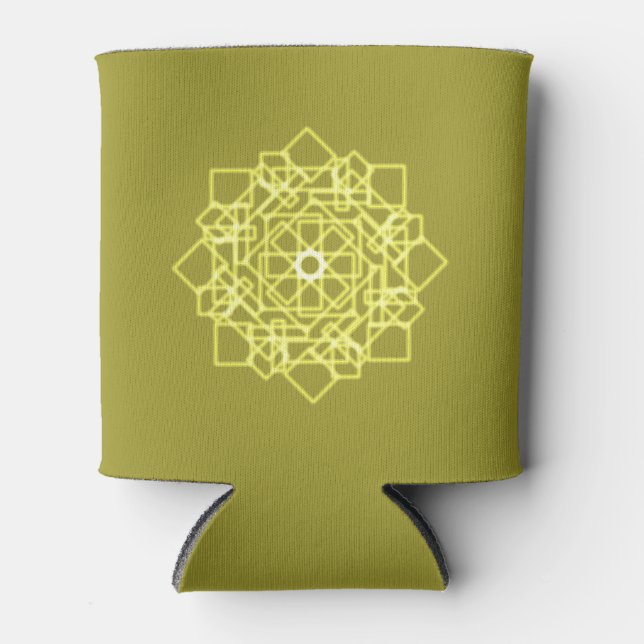 Porta-lata padrão quadrado tailandês do estilo design gráfico (Frente)