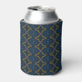 Porta-lata Padrão Retro Vintage Azul Profundo 