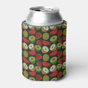 Porta-lata Padrão sem costura de fruta tropical colorido
