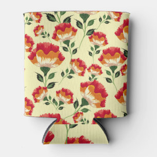 Porta-lata Padrão sem costura, decoração colorida de flores.