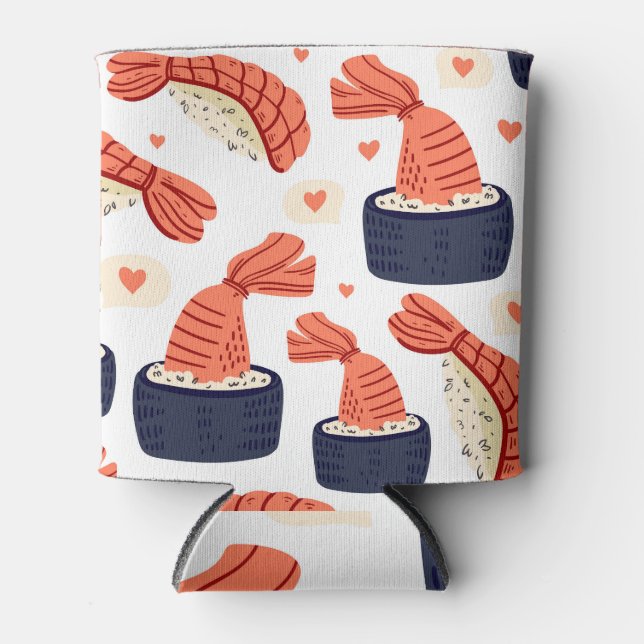 Porta-lata Padrão Sushi Japonês de Comida Invisível (Frente)