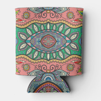 Porta-lata Padrão Tribal Desenhado À Mão abstrato.