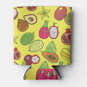 Porta-lata Padrão Tropical Exótica Desenhada à Mão