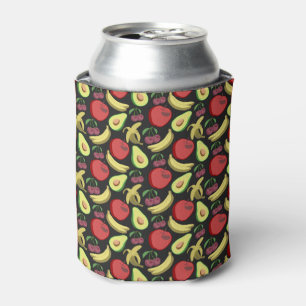 Porta-lata padrão uniforme de fruta fruta tropical colorida