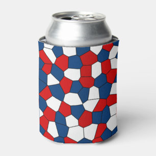 Porta-lata Padrão vermelho, branco e azul