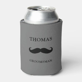 Porta-lata Padrinho de casamento de bigode de nome personaliz