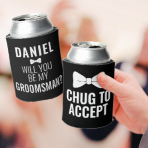 Porta-lata Padrinho de casamento Engraçado, Bro Proposta, Ce