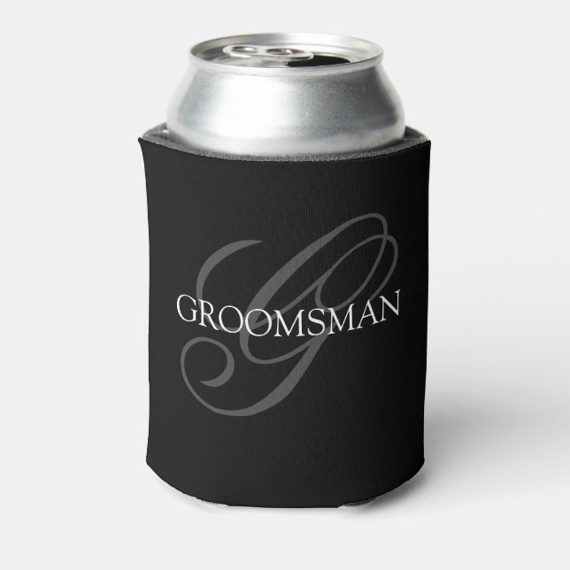 Porta-lata Padrinho de Casamento Monograma (Can Back)