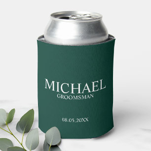 Porta-lata Padrinho de casamento Personalizado Verde Moderno