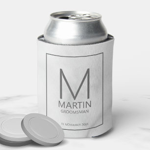 Porta-lata Padrinhos de casamento de Monograma e Nome Persona