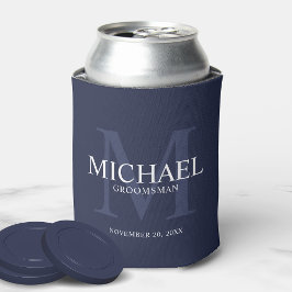 Porta-lata Padrinhos de casamento Personalizados Azul Marinho