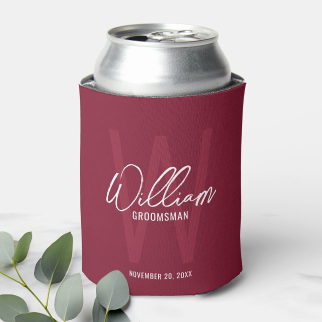 Porta-lata Padrinhos de casamento Personalizados de Script Mo (Criador carregado)
